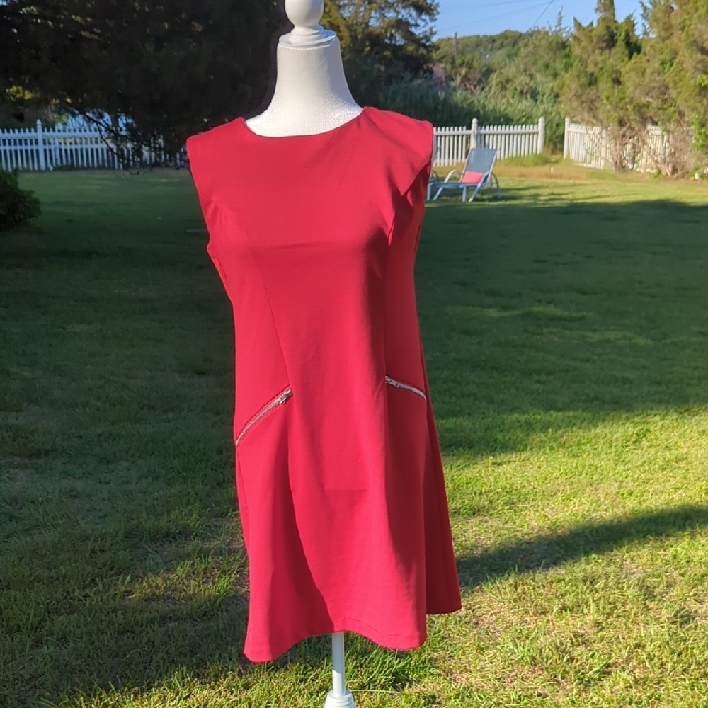 CeCe Red Sleeveless A-Line Mini Dress